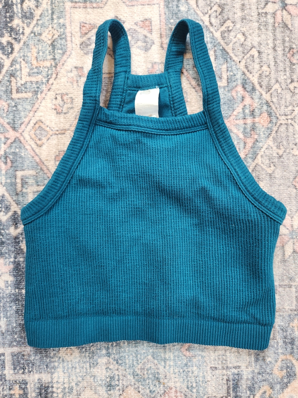 Fabletics Teal Ribbed Tank